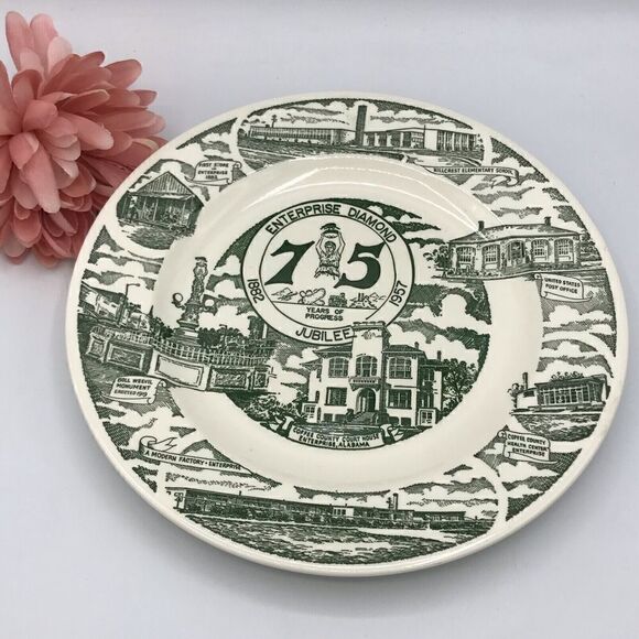 Kettlesprings Kilns Enterprise Alabama 75th Diamond Jubilee Commemorative Plate - Picture 3 of 14